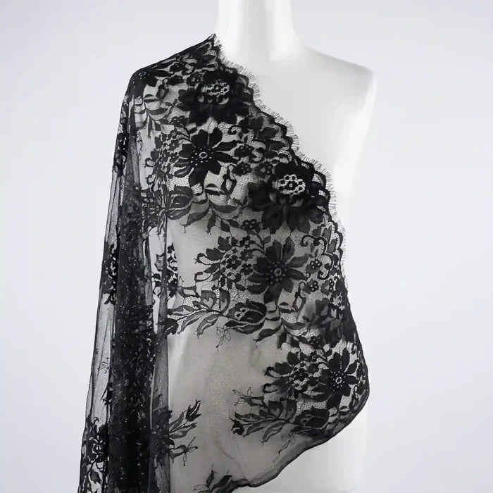 Majestic floral corded Chantilly French fabric 58 inches by Ani Accessories for bridal gowns and couture