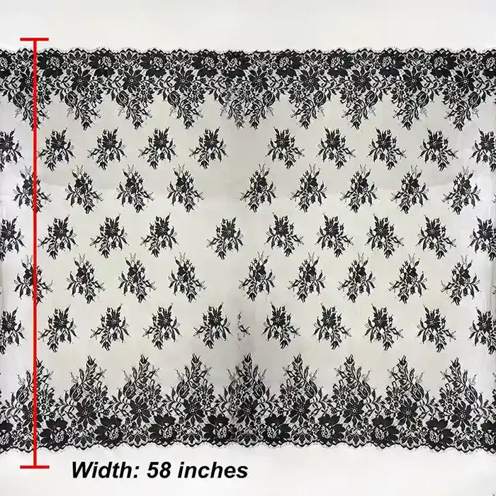 Ani Accessories premium Chantilly lace floral corded French fabric 58 inches for gowns and couture use