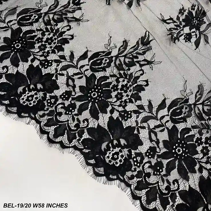Floral corded Chantilly French fabric 58 inch width by Ani Accessories for bridal and designer wear