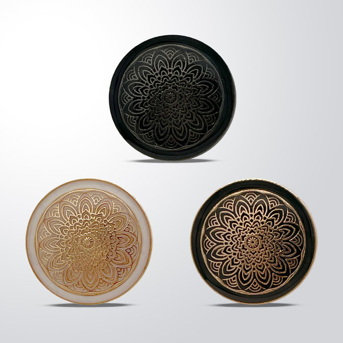 Mandala Shank Metal Button | 18mm(28L) & 21mm(34L)