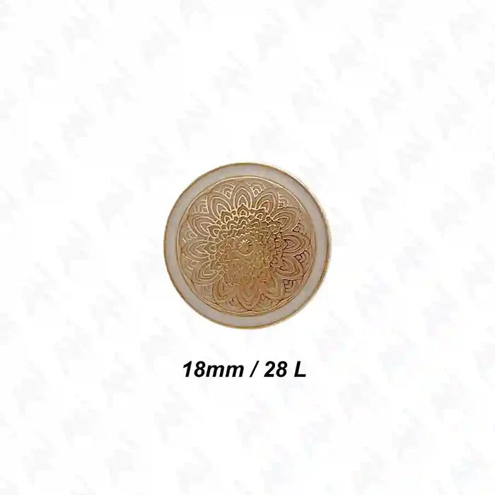 Mandala Shank Metal Button | 18mm(28L) & 21mm(34L)
