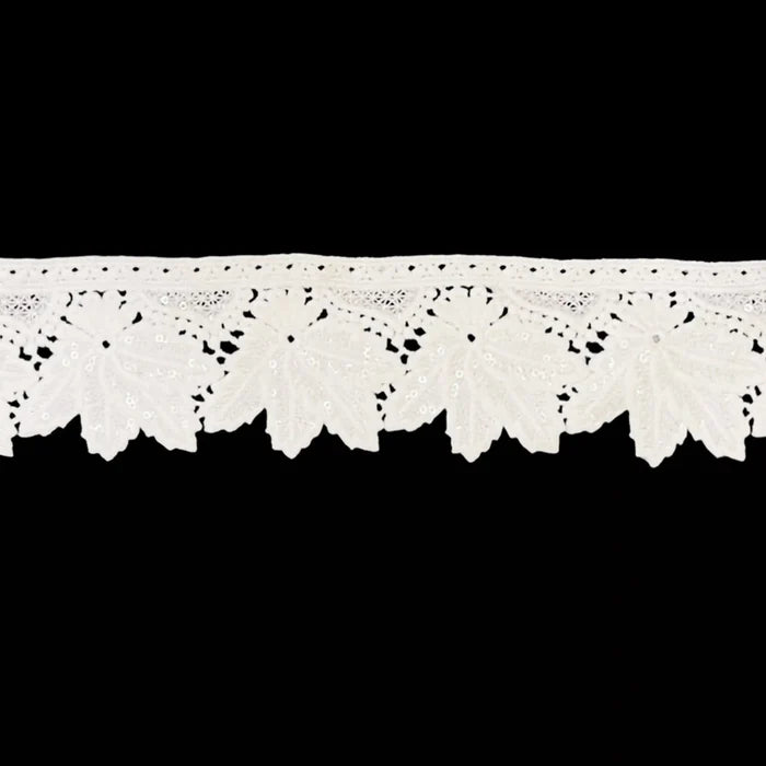 Maple Leaf Design Sequins Lace | 2 Meter