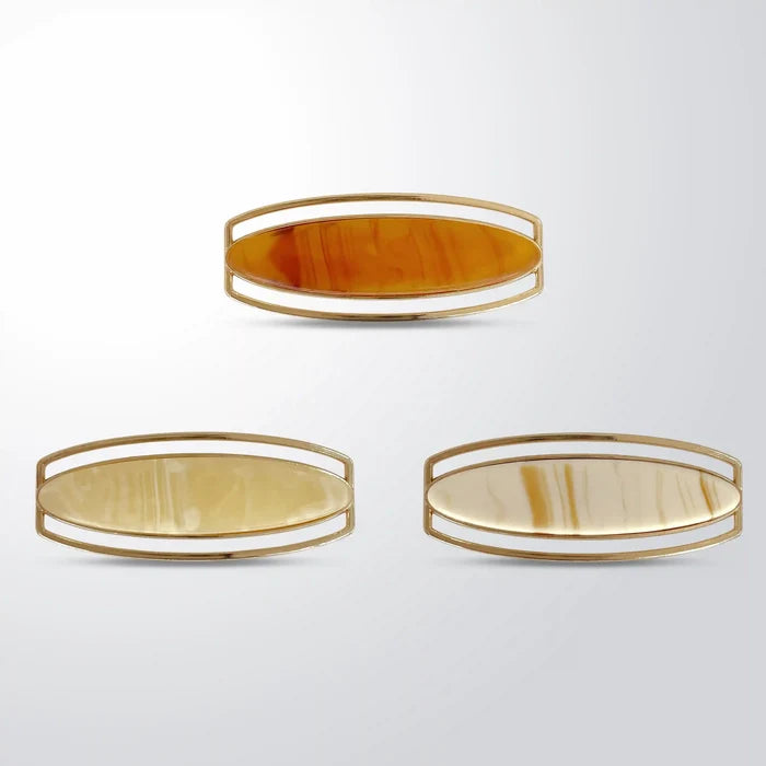 Marble Oval Gold Buckle