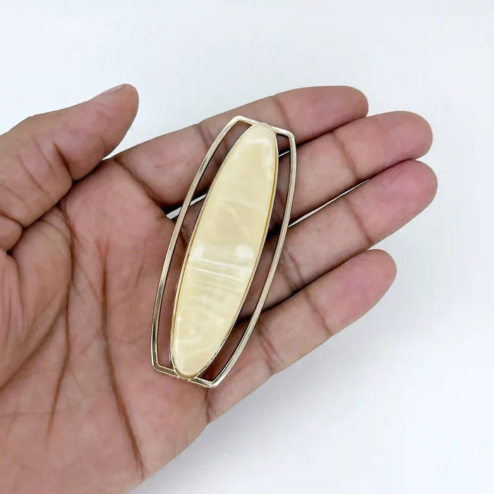 Marble Oval Gold Buckle
