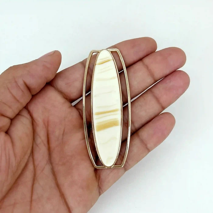 Marble Oval Gold Buckle
