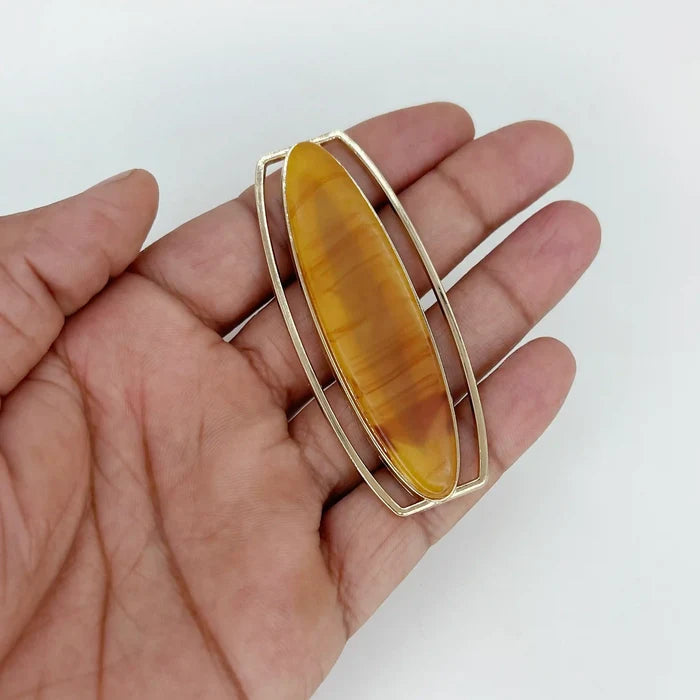 Marble Oval Gold Buckle