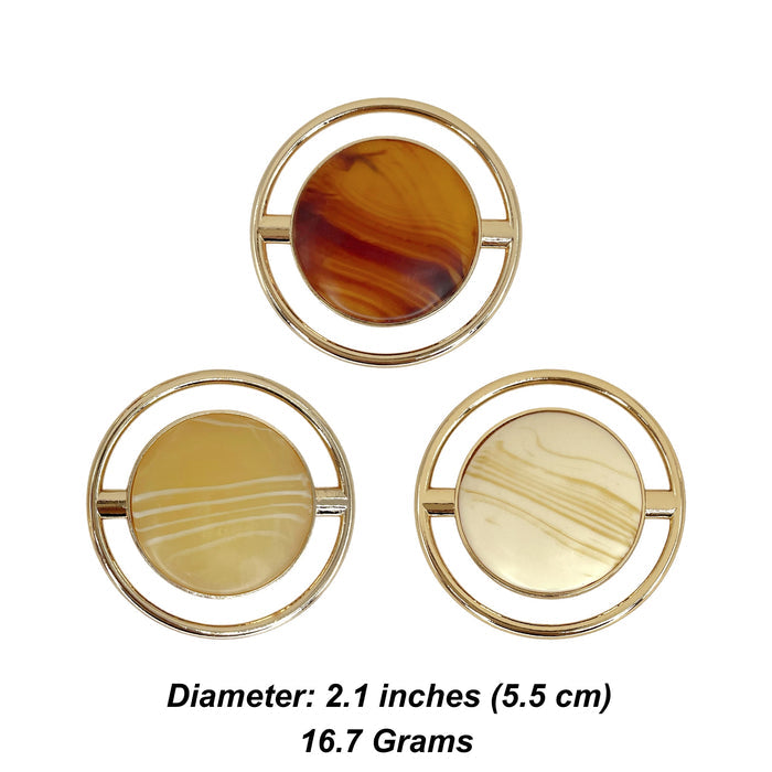 Marble Resin Eclipse Stone Accent Buckle