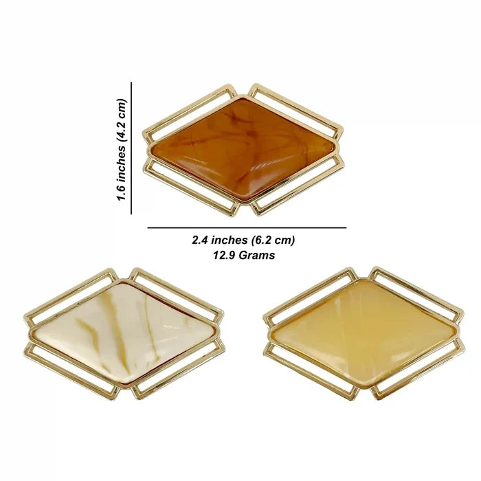 Marble Rhombus Gold Buckle