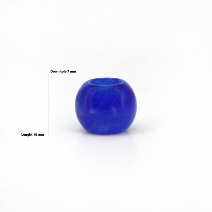 Marbled Blue Barrel Beads
