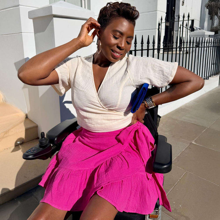 Mary Cotton Gauze Wrap Skirt - Peony