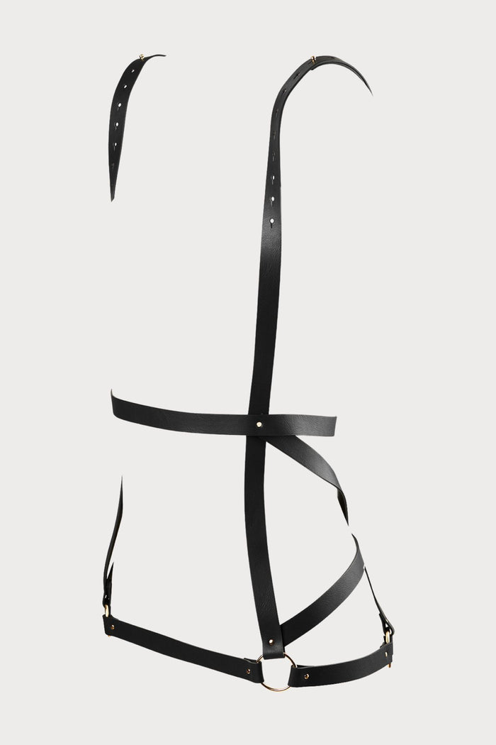 Maze Vegan Leather Arrow Harness Dress
