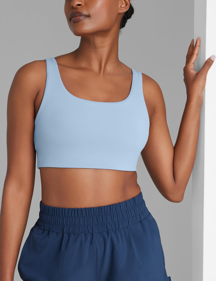Medium Impact Adjustable Sports Bra::Cerulean