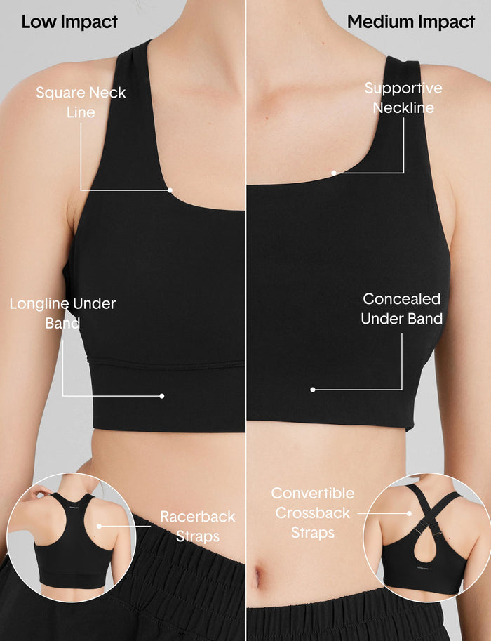 Medium Impact Adjustable Sports Bra::Cerulean