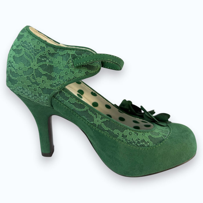 Melinda and Matching Tirana Emerald Green