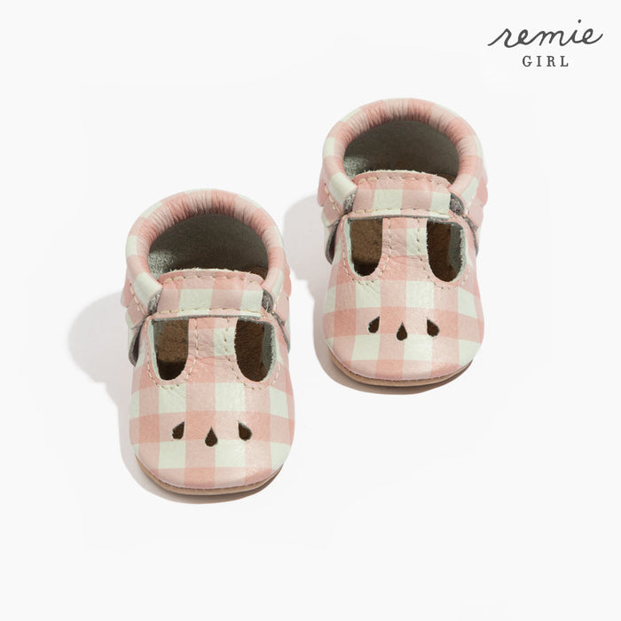 Melon Gingham Mary Jane Baby Shoe - Babies in Bloom