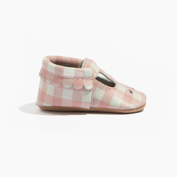 Melon Gingham Mary Jane Baby Shoe - Babies in Bloom