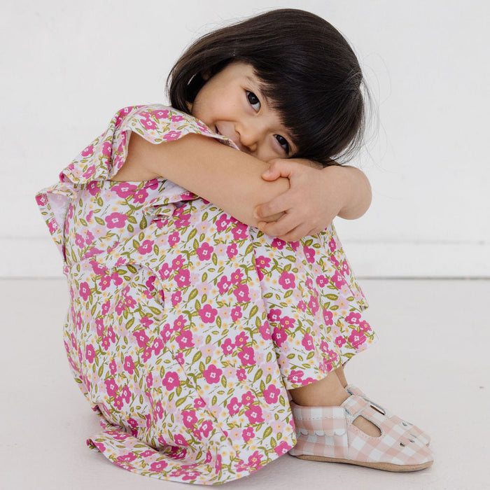 Melon Gingham Mary Jane Baby Shoe - Babies in Bloom