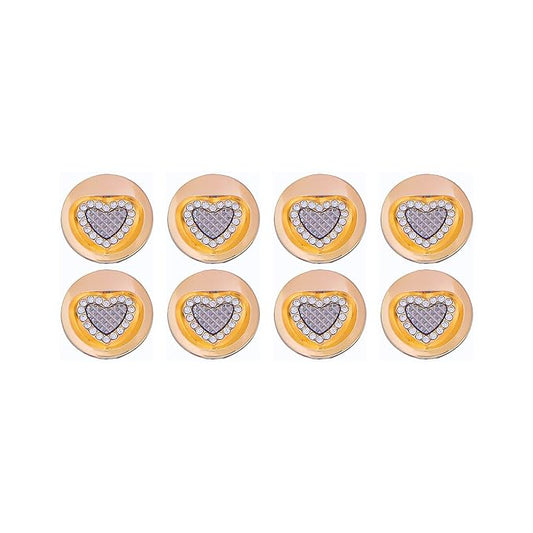 Metal Buttons Heart Centers
