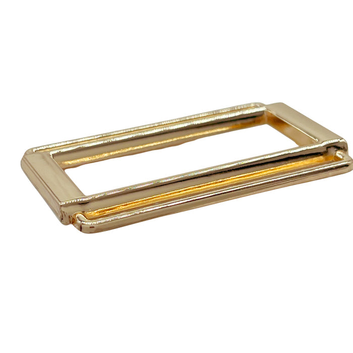 Ani Accessories Metal Double Bar Buckle  side zooming view of the buckle in a white background.