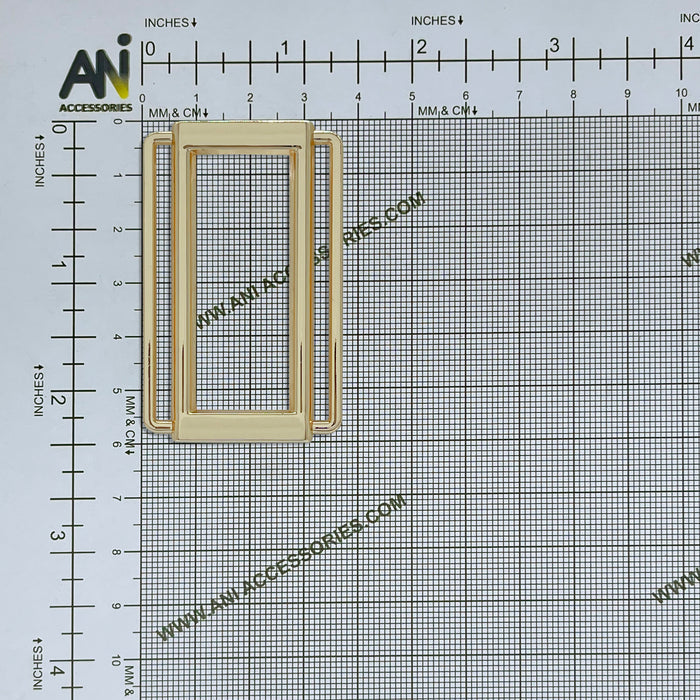 Ani Accessories Metal Double Bar Buckle placed in a size  chart bar graph.