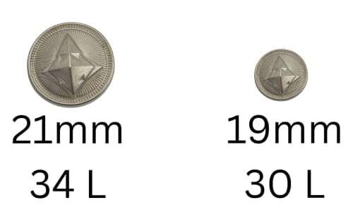 Metallic Pyramid Metal Buttons | 19mm(30L) & 21mm(34L)