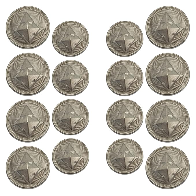 Metallic Pyramid Metal Buttons | 19mm(30L) & 21mm(34L)