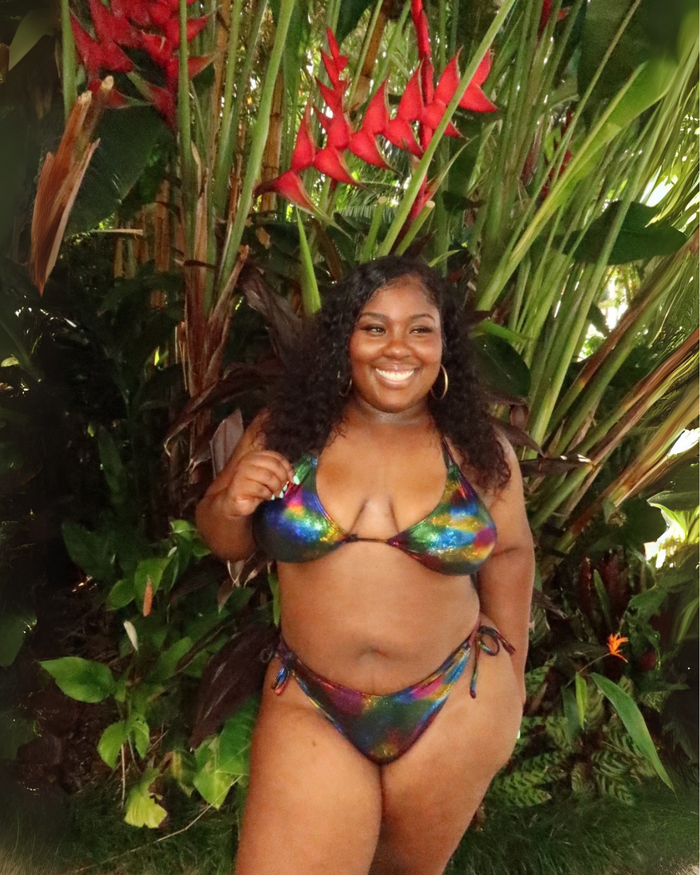 Metallic Rainbow Triangle Bikini Top