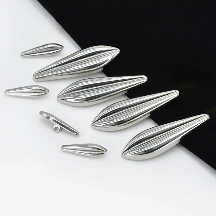 Metallic Teardrop Metal Button | 24mm(38L) & 50mm(79L)