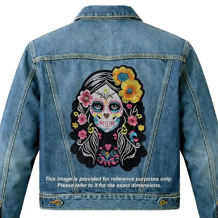 Mexican Daydream Girl Skeleton Floral Hot-Fix Patch