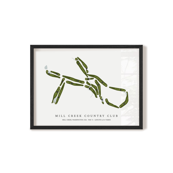 Mill Creek Country Club | Golf Course Map | Black Frame