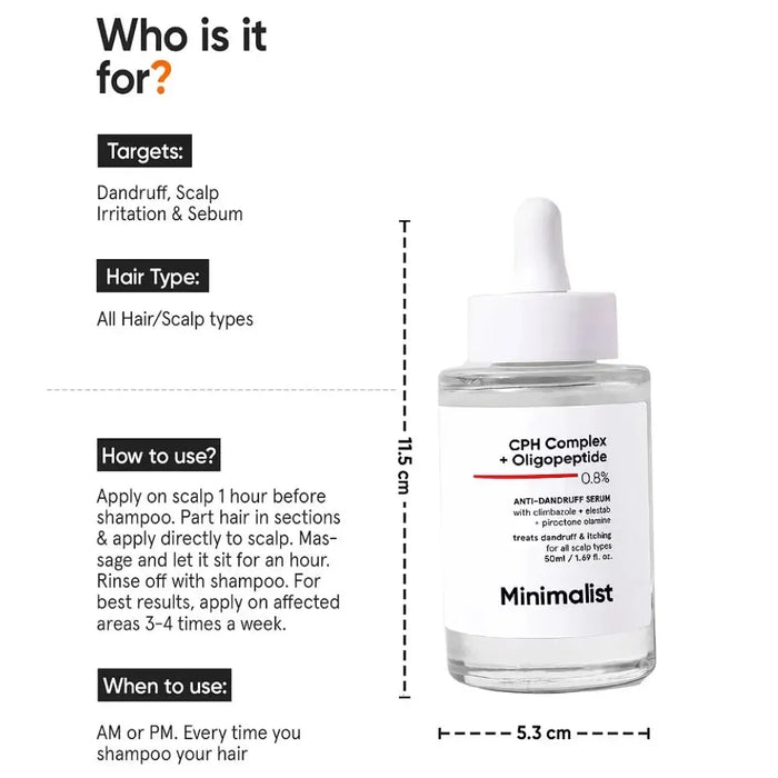 Minimalist CPH Complex + Oligopeptide 0.8% anti-dandruff scalp serum - Hairgivers