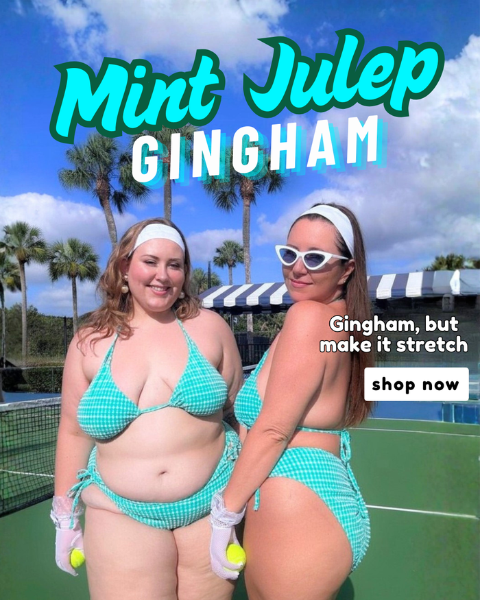 Mint Julep Gingham Side Tie Bikini Bottom