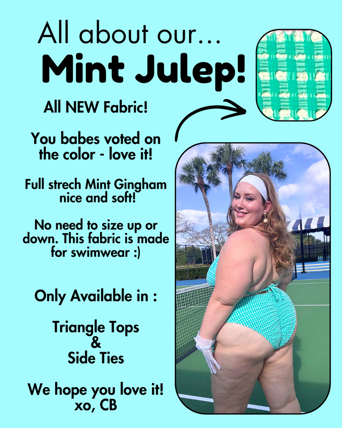 Mint Julep Gingham Side Tie Bikini Bottom