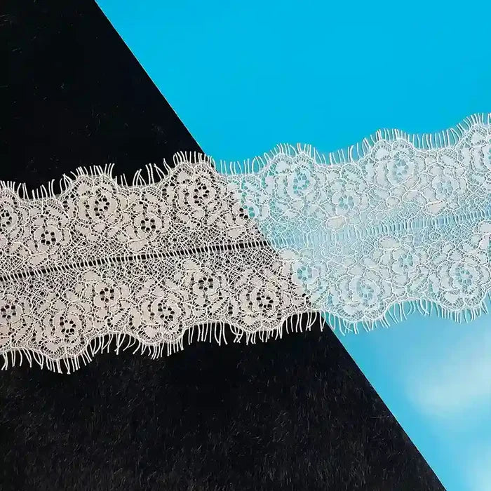 Mirrored Floral Scallop Eyelash Trim