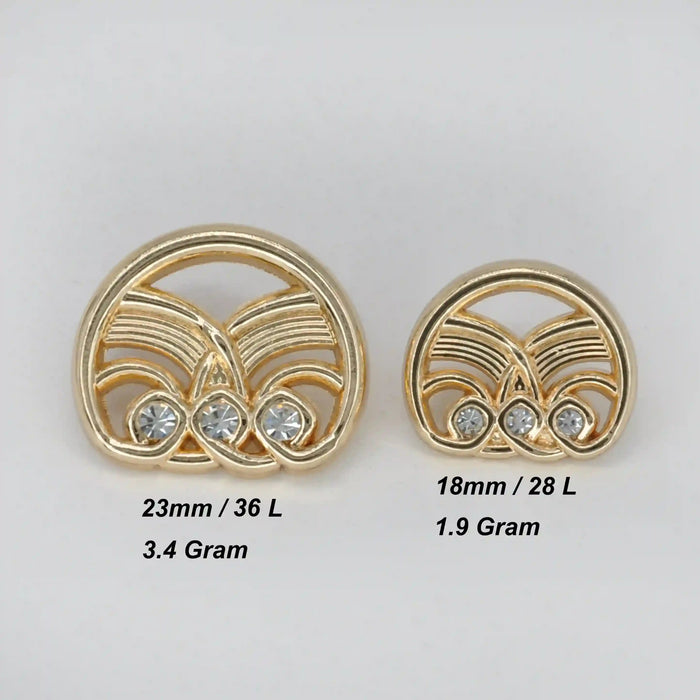 Molten Rhinestone Metal Button | 18mm(28L) & 23mm(36L)