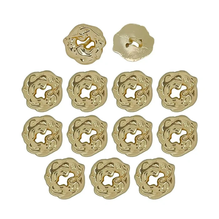 Molten style Metal Button | 12mm & 15mm