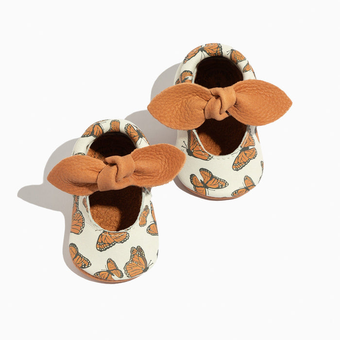 Monarch Butterfly Knotted Bow Baby Shoe - Babies in Bloom