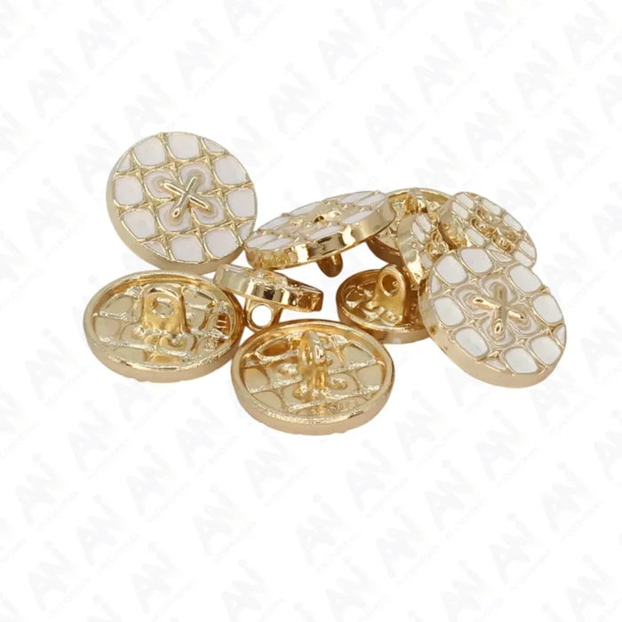 Monochrome Cross Design Metal Buttons | 12mm(20L) & 18mm(28L)