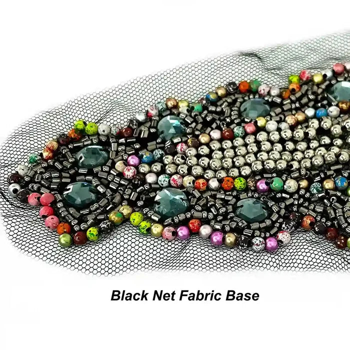 Multicolor Beaded V Neckline