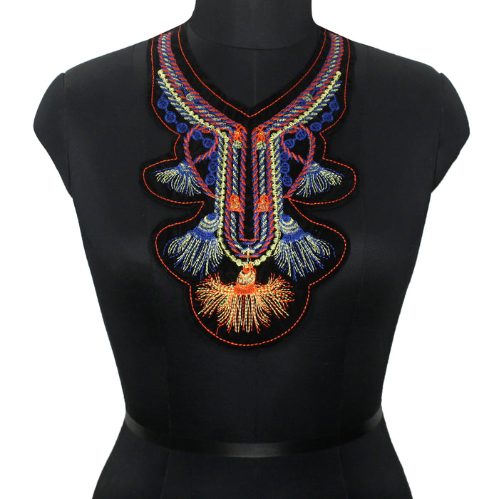 Multicolor Boho Embroidered Scoop Neckline Patch