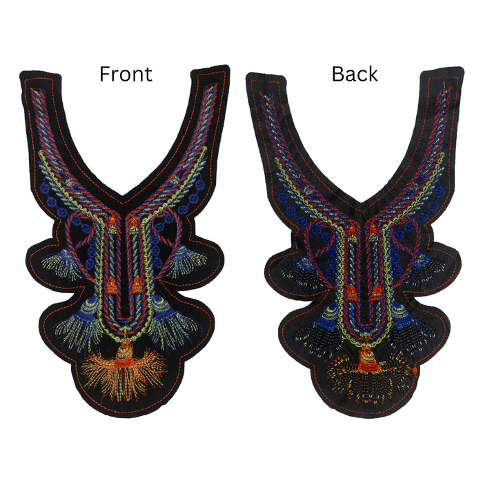 Multicolor Boho Embroidered Scoop Neckline Patch