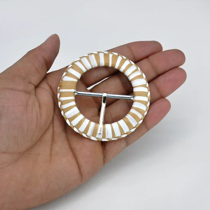 Ani Accessories Multicolor Circular Raffia Buckle for Belt Bag Apparel DIY Craft Sewing Garment Decoration