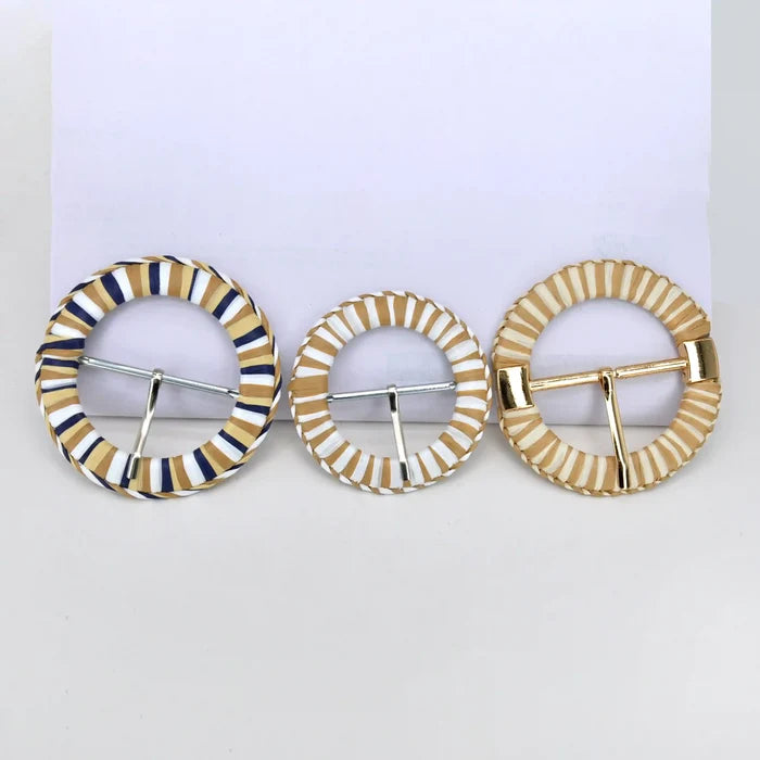 Ani Accessories Multicolor Circular Raffia Buckle for Belt Bag Clothing DIY Craft Sewing Fashion Decoration