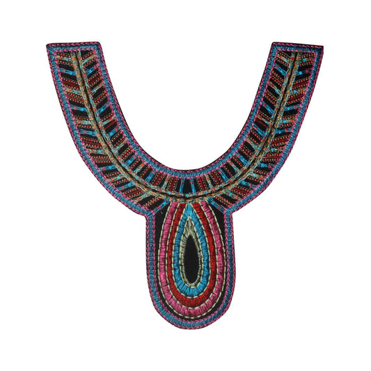Multicolor Deep Round Neckline Yoke