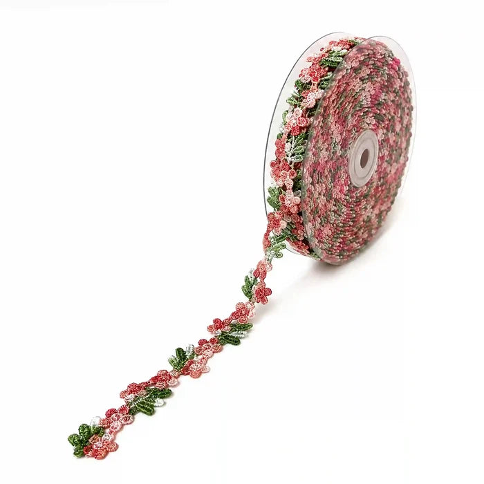 Multicolor Floral and Leaf Lace