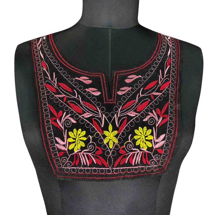 Multicolor floral design neckline with rich embroidery, perfect for ethnic kurtis, suits and festive wear Ani Accessories