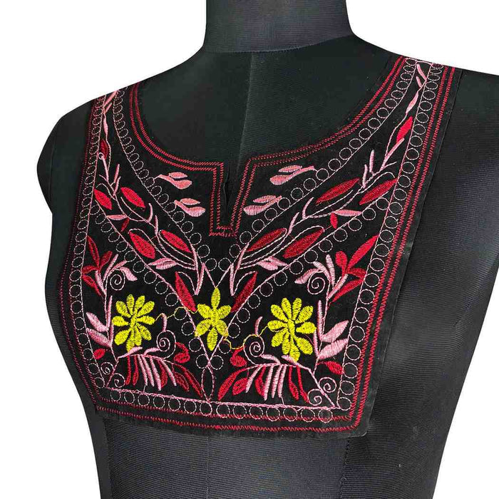 Bright multicolor floral design neckline with rich embroidery for ethnic wear kurtis and suits Ani Accessories
