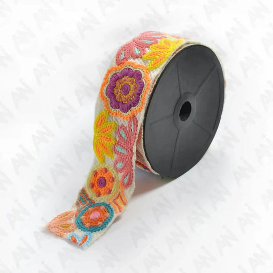 Multicolor Floral & Leaf Lace | 2 Meter