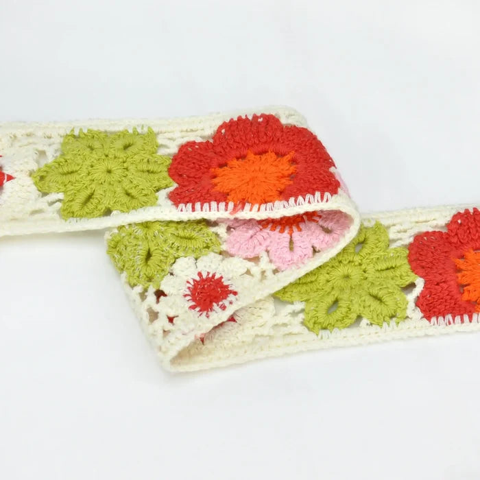 Crochet lace - Decorative  trims with floral patterns on a white background. Laces are perfect for suit,dress & more