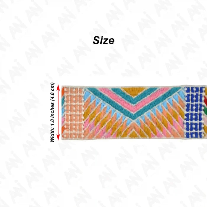 Multicolor Geometric Crochet Lace | 2 Meter